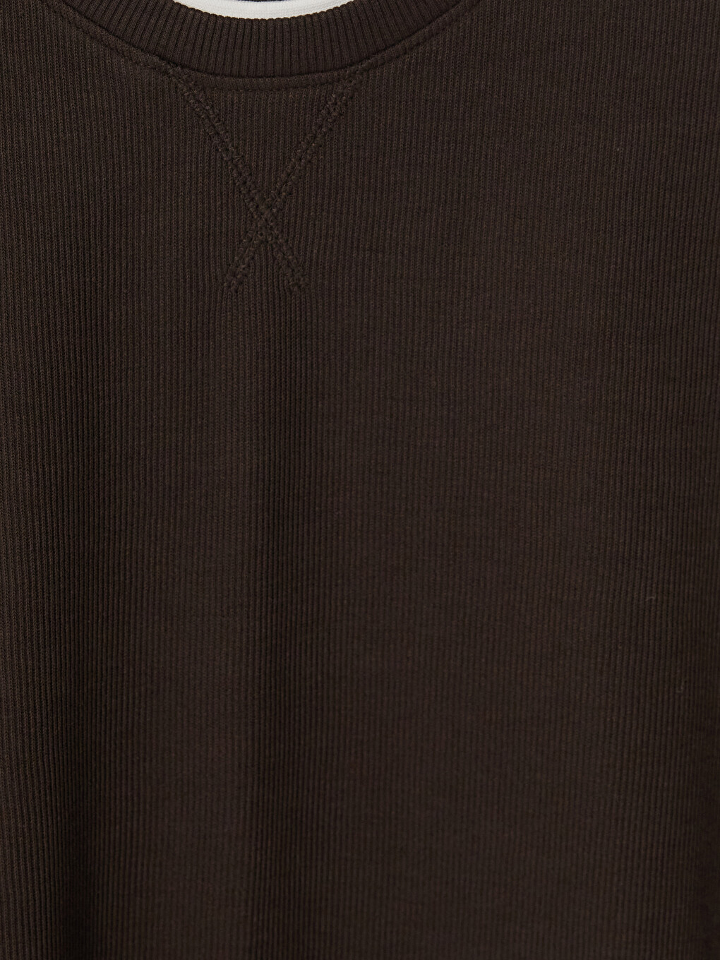 Kahverengi Bisiklet Yaka Erkek Sweatshirt-2