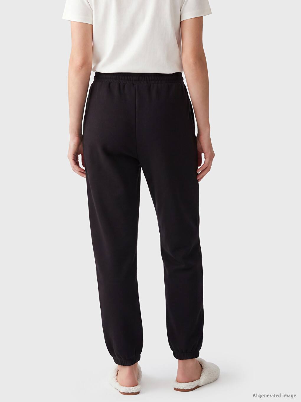 Siyah Soft Touch Kadın Pijama Alt-3