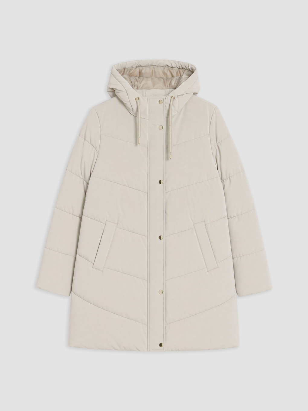 Woman White Puffer Coat-4