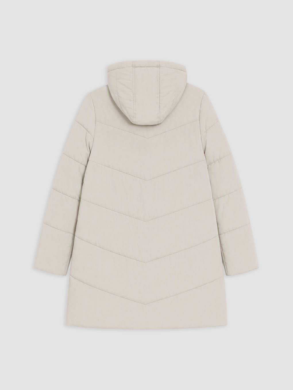 Woman White Puffer Coat-5
