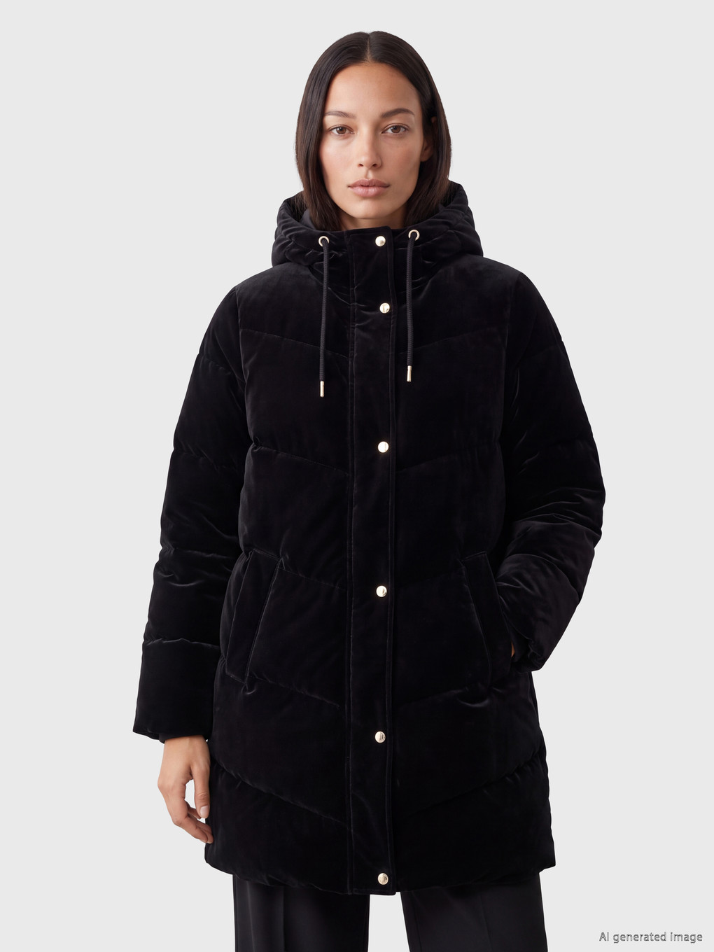 Woman Black Puffer Coat