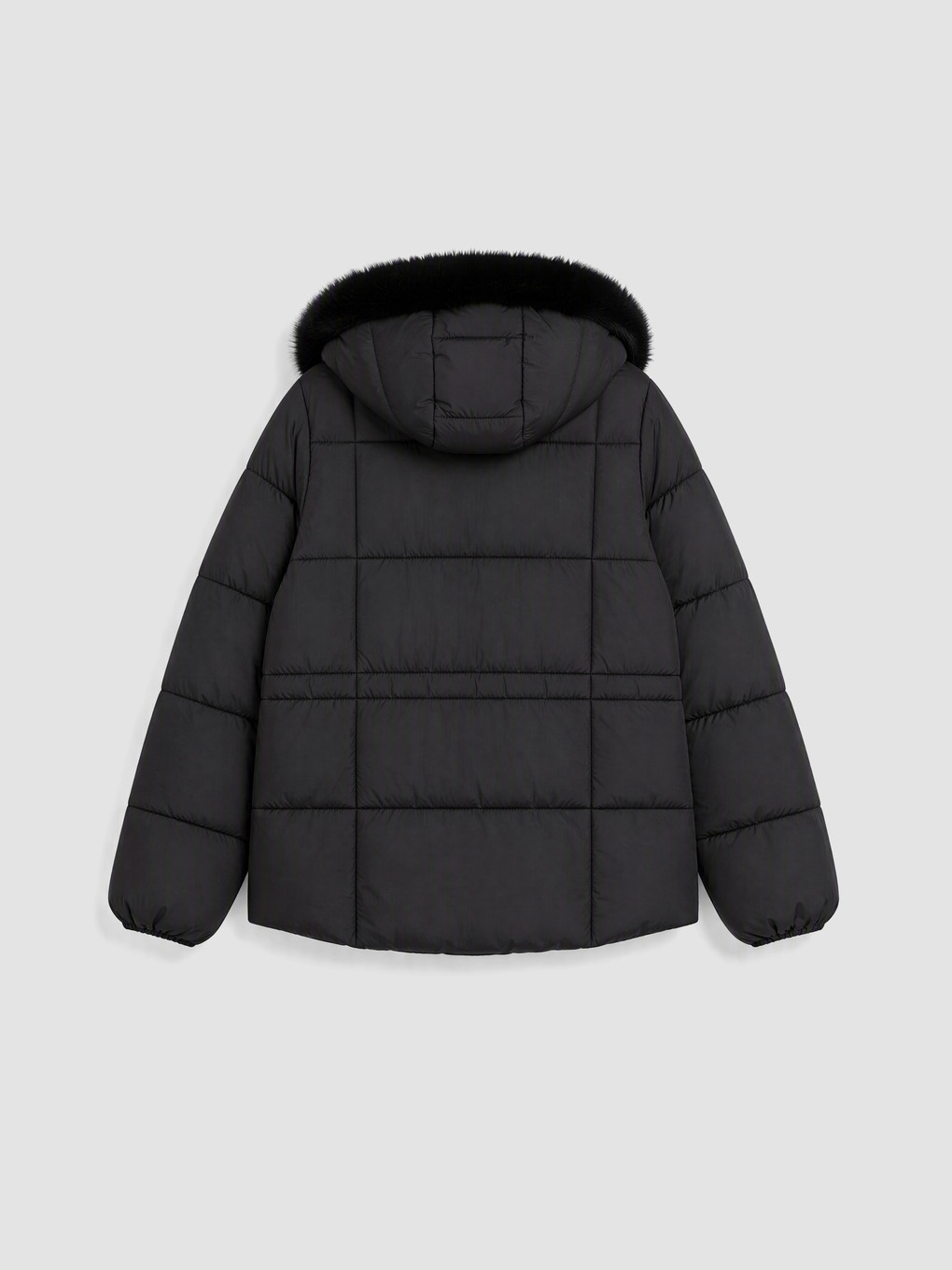 Woman Black Puffer Coat-8