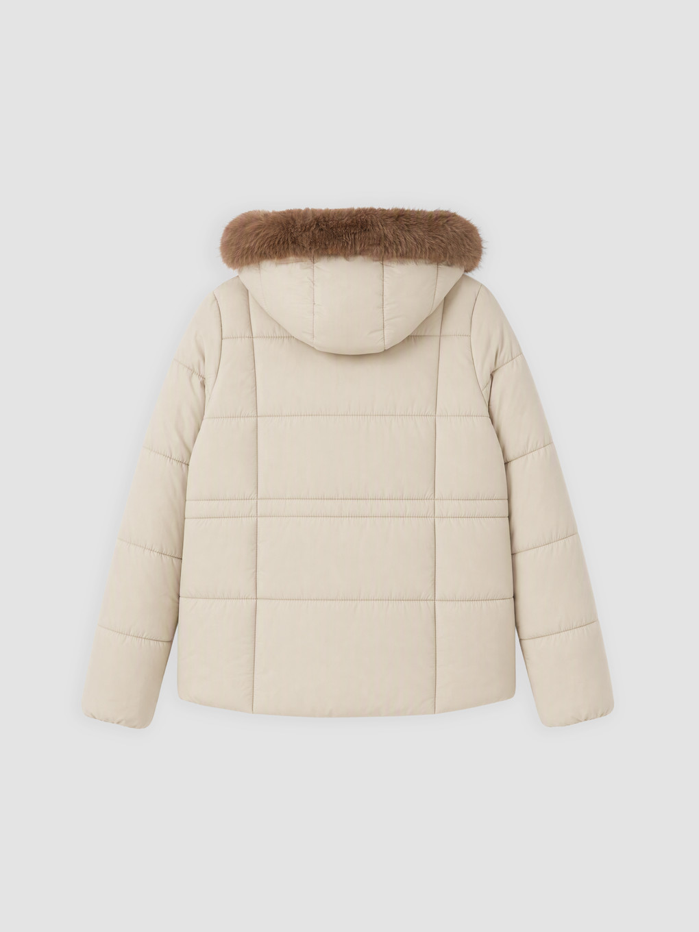 Woman Beige Puffer Coat-6