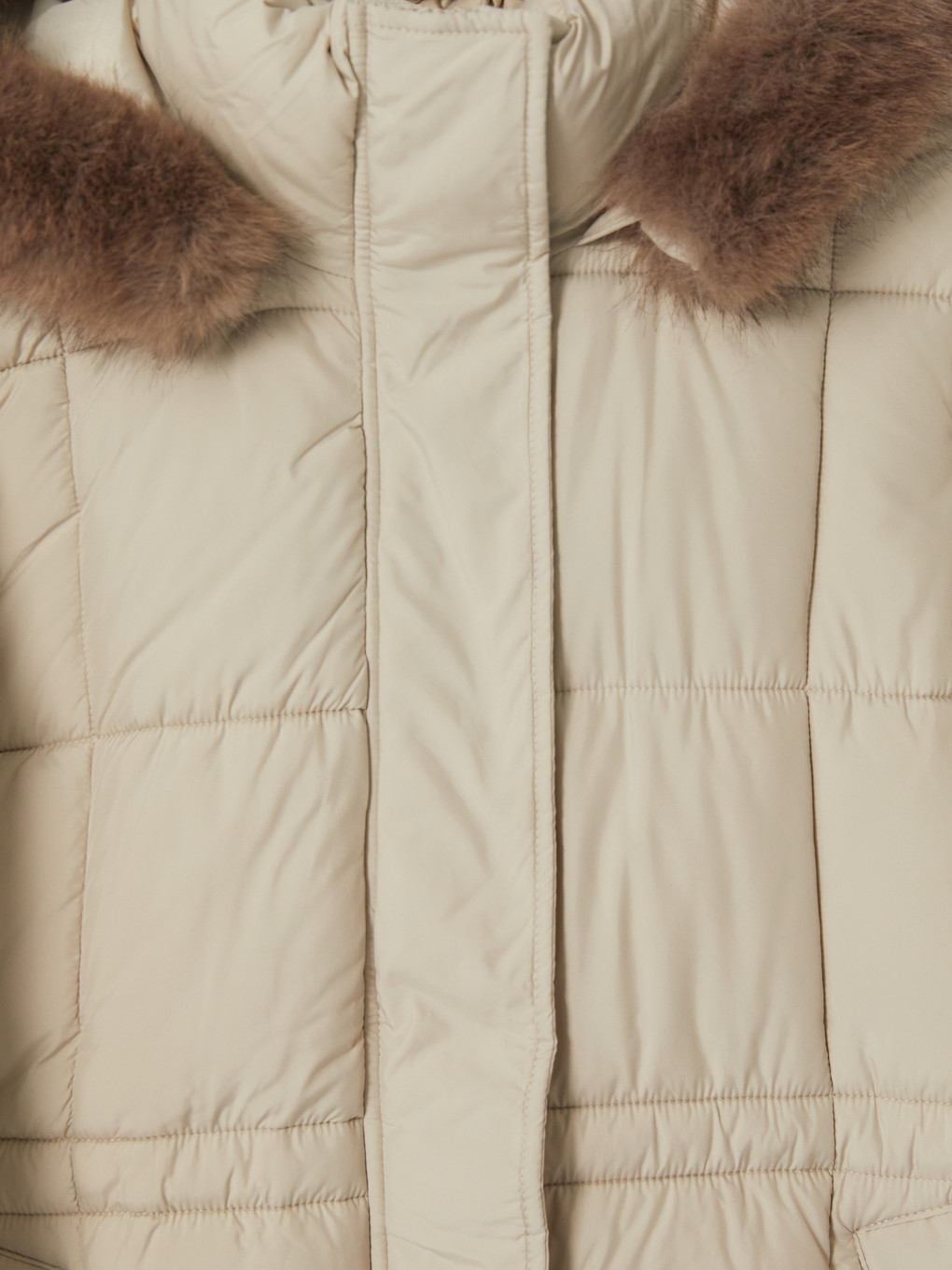 Woman Beige Puffer Coat-7