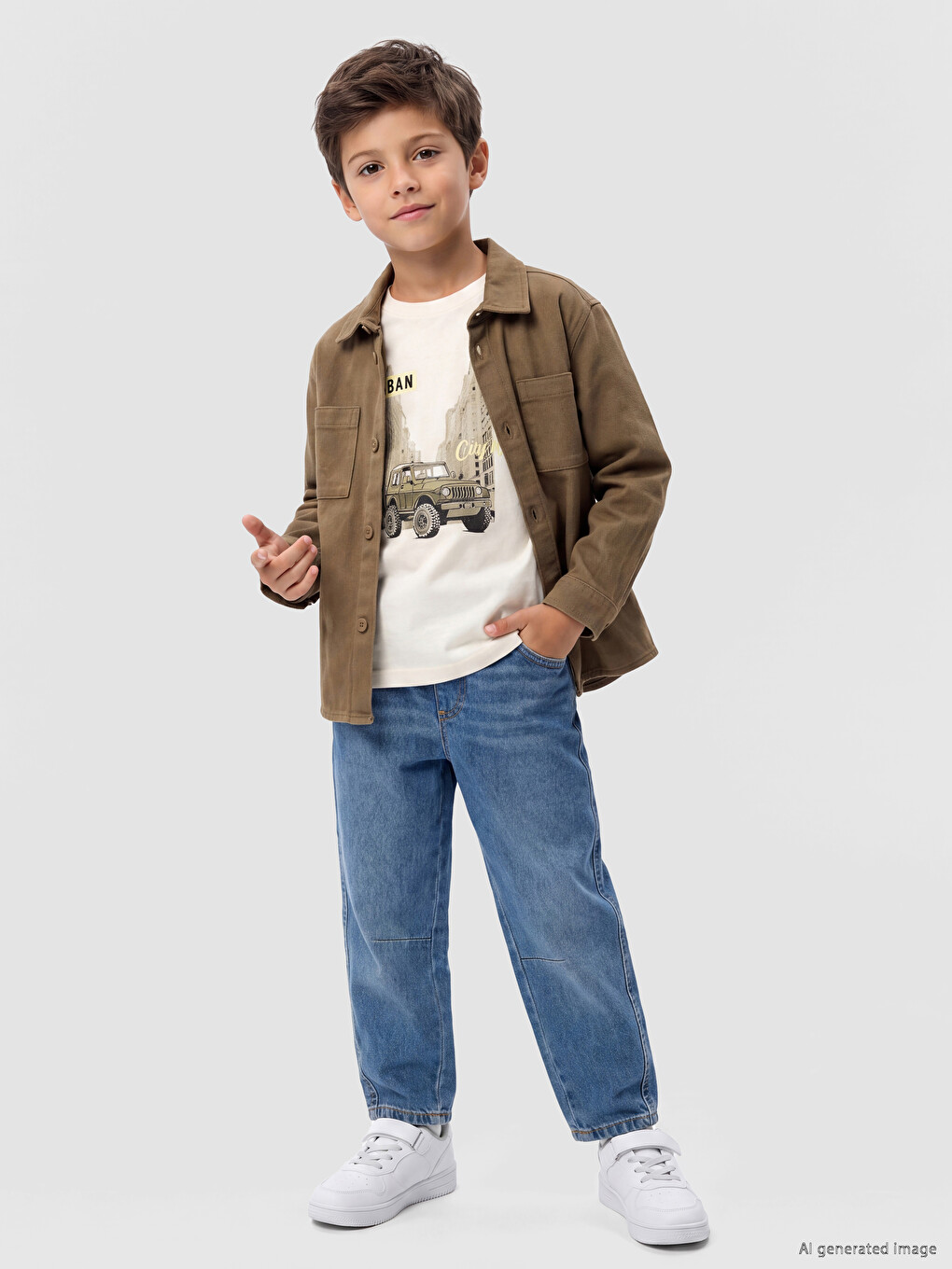 İndigo Baggy Fit Erkek Çocuk Jean Pantolon