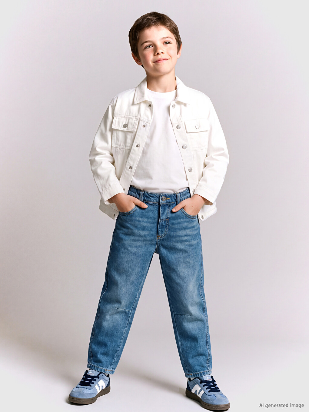 İndigo Baggy Fit Erkek Çocuk Jean Pantolon