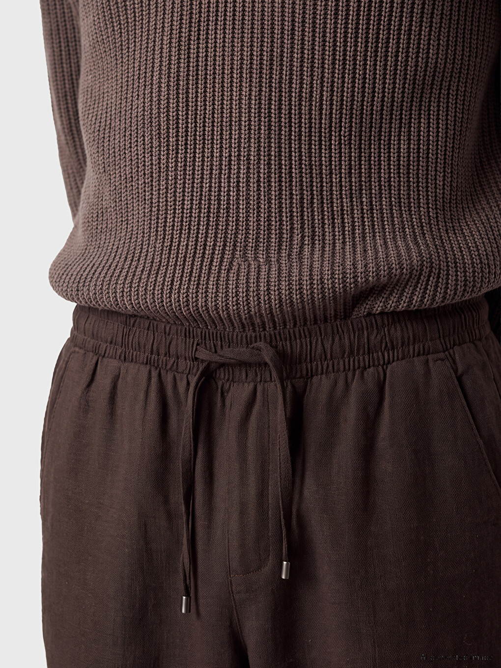 Kahverengi Regular Fit Armürlü Erkek Pantolon-2