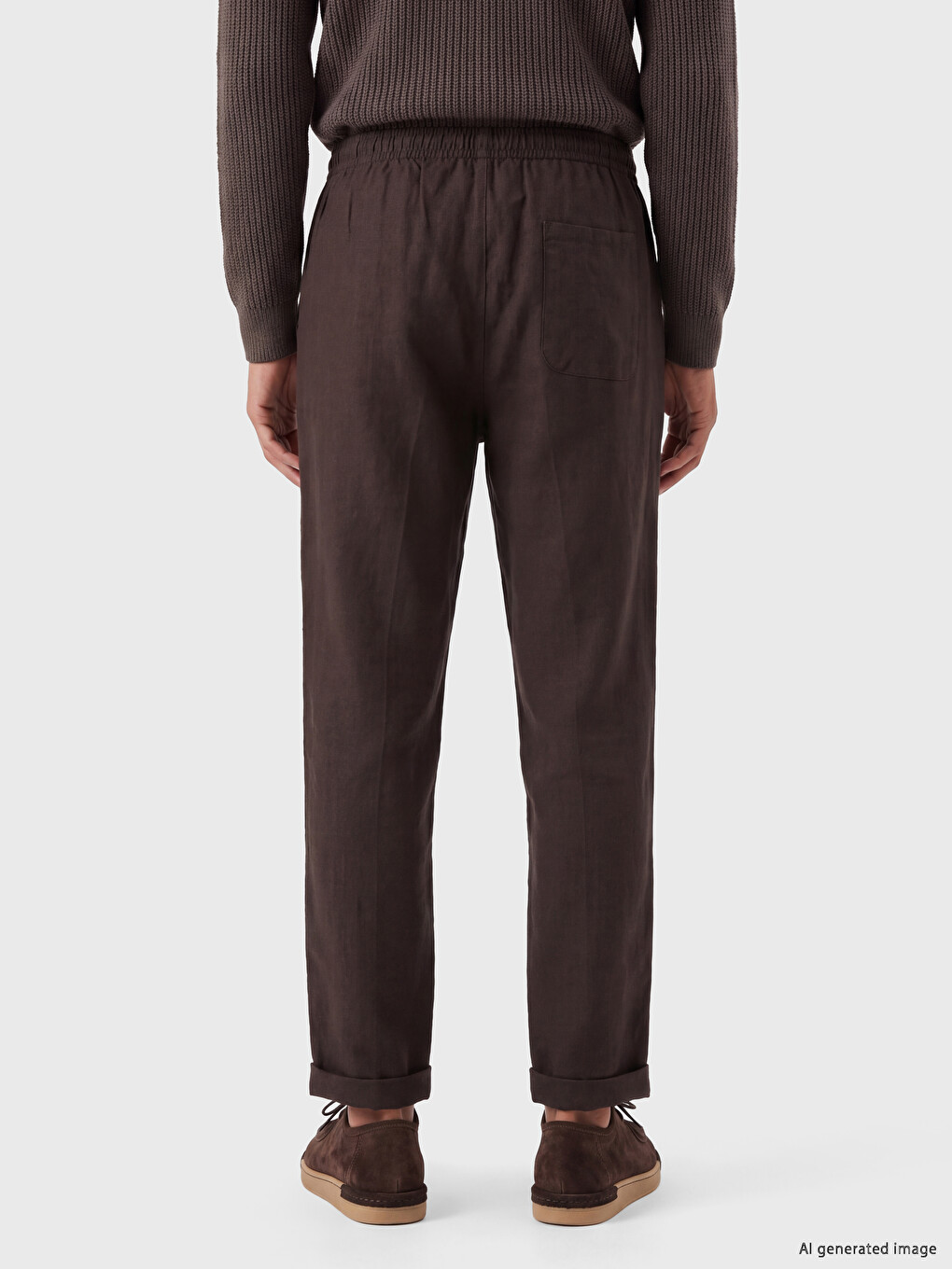 Kahverengi Regular Fit Armürlü Erkek Pantolon-3