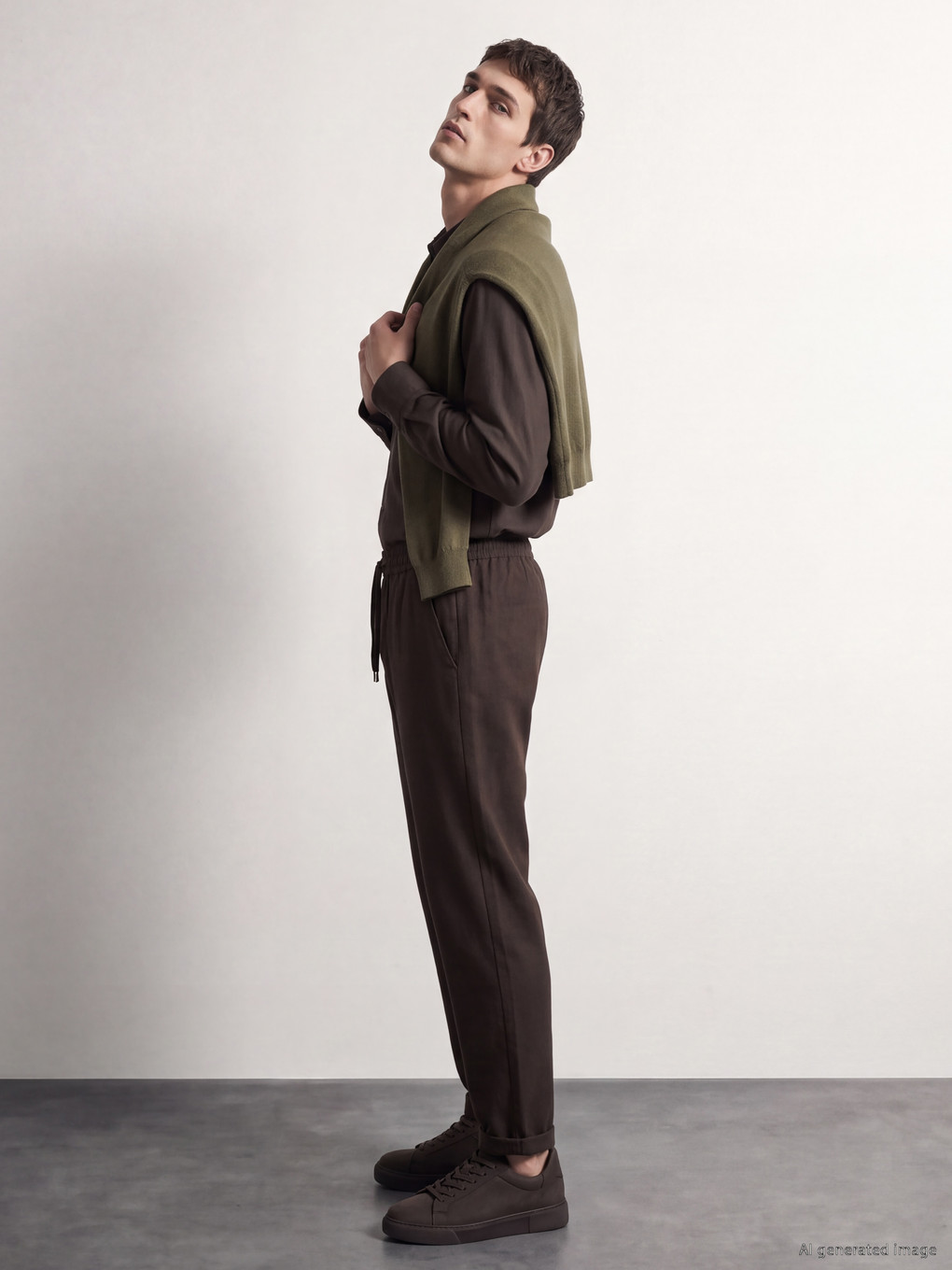 Regular Fit Dobby Men's Trousers