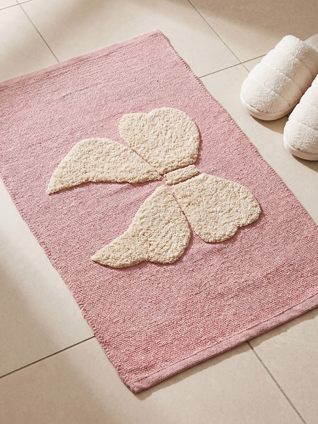 Butterfly Figured Bath Mat 50x80 Cm
