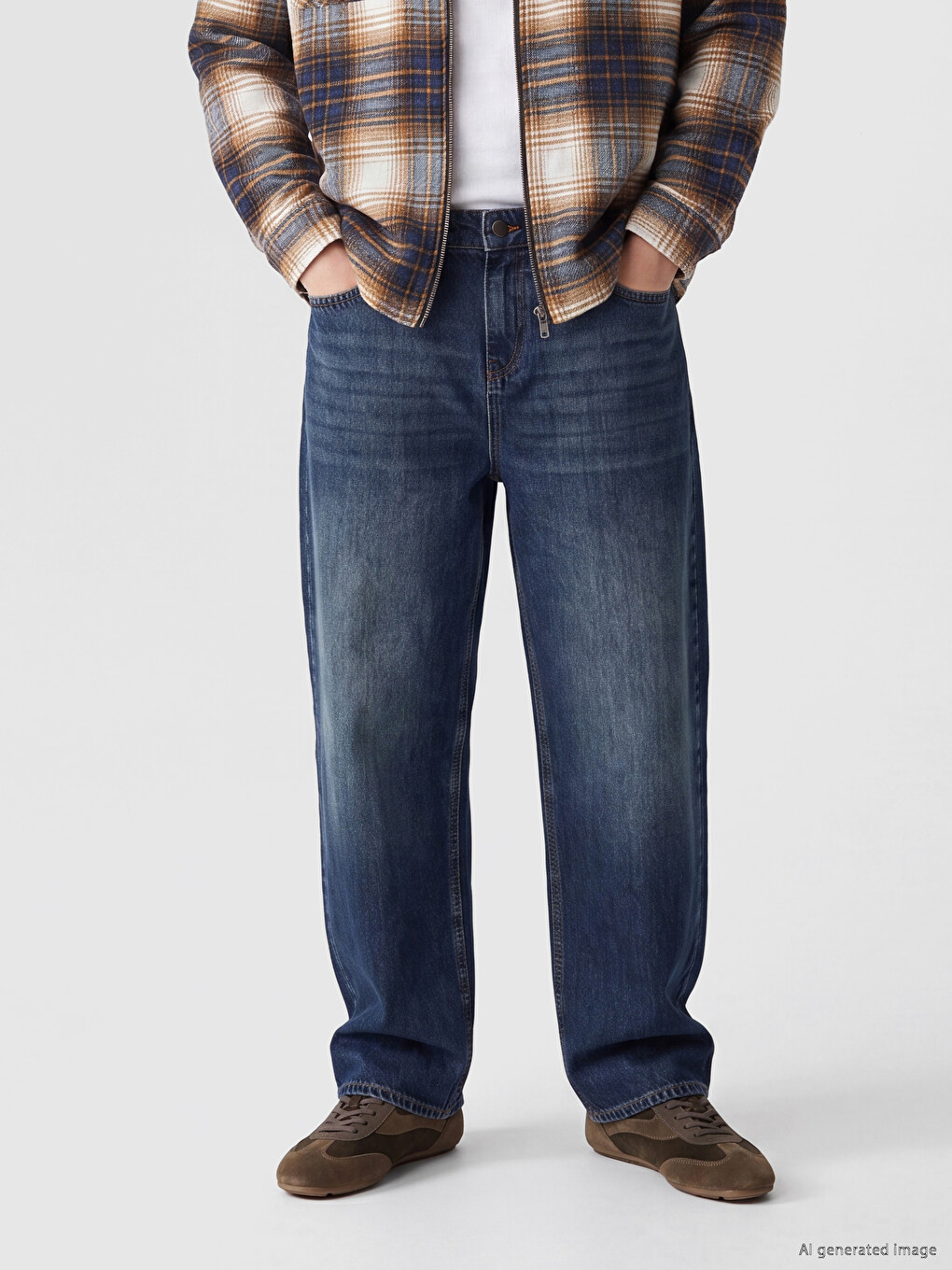 İndigo Super Baggy Fit Erkek Jean Pantolon