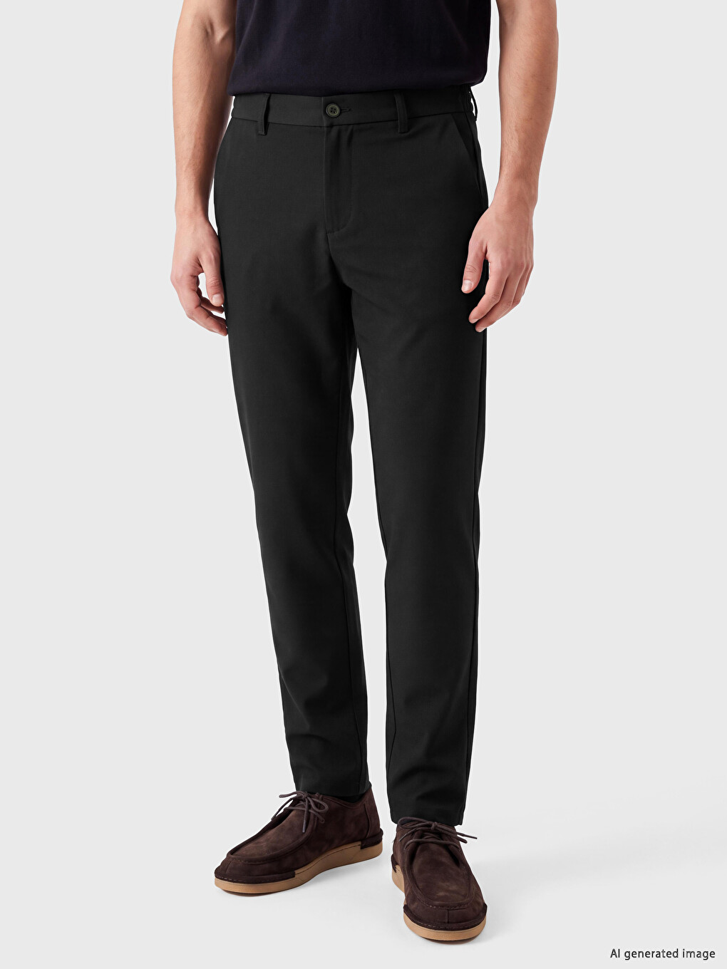 Regular Fit Men's Fabric Pants-1