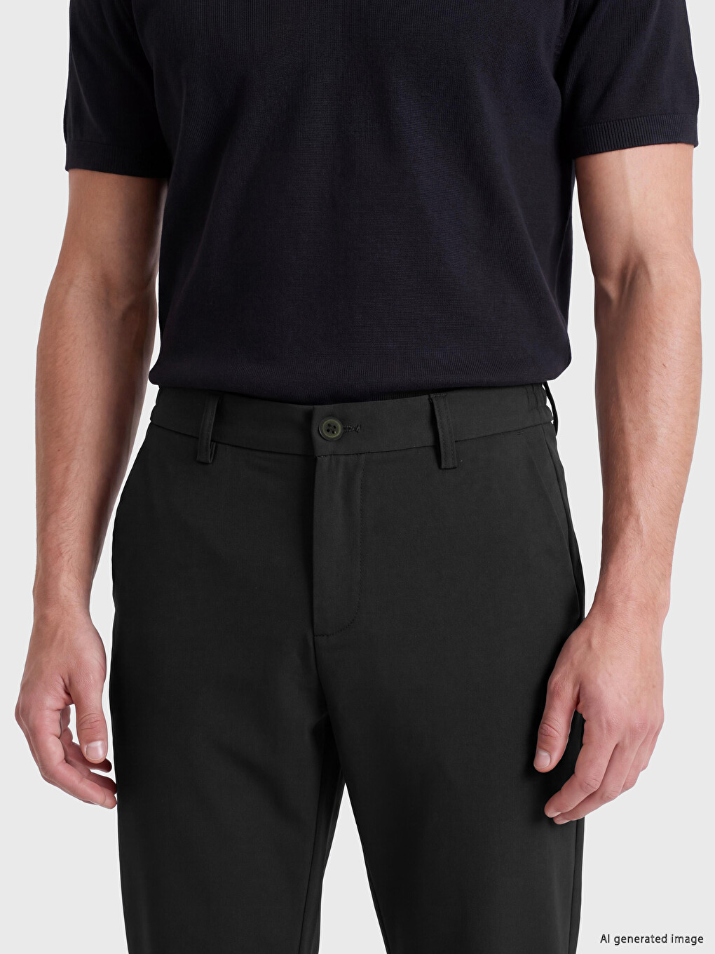 Regular Fit Men's Fabric Pants-2