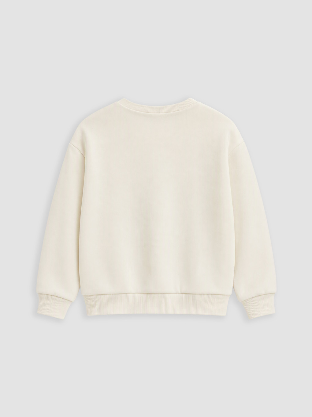 Ekru Baskılı Kız Çocuk Kalın Sweatshirt-4
