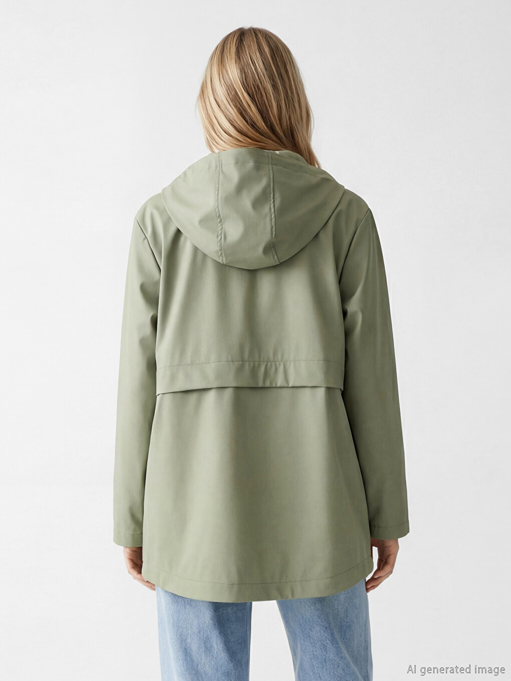 Zippered Hooded Women's Raincoat-3