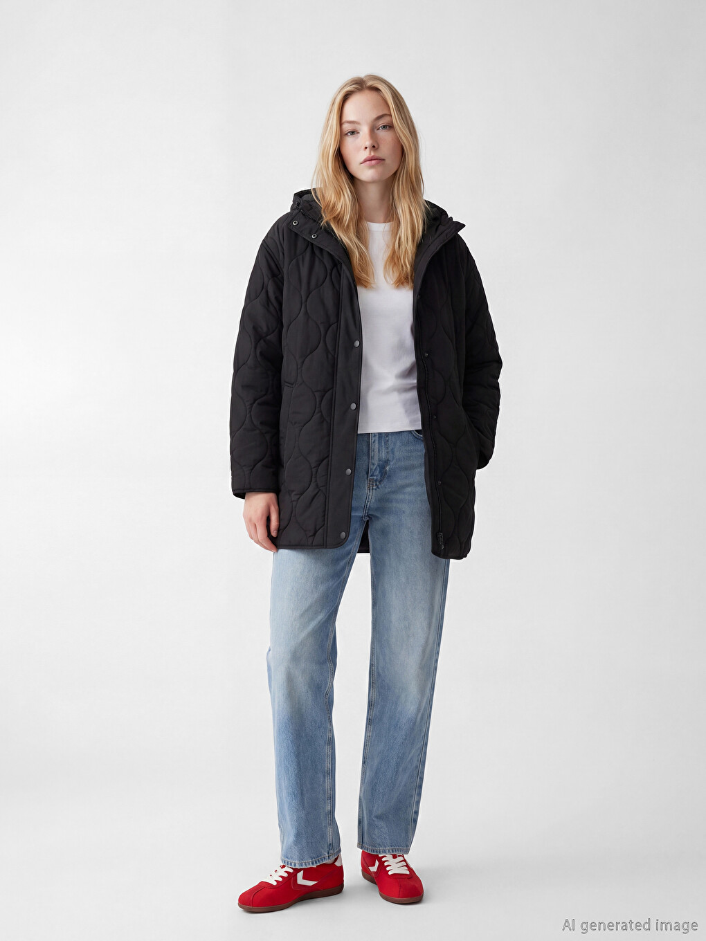 Hooded Quilted Women's Puffer Coat-1