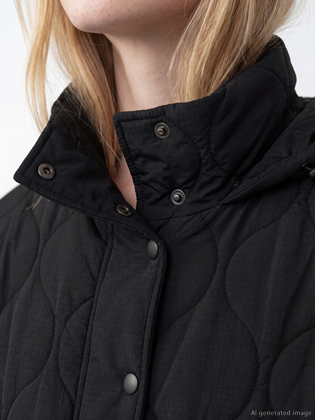 Hooded Quilted Women's Puffer Coat-2