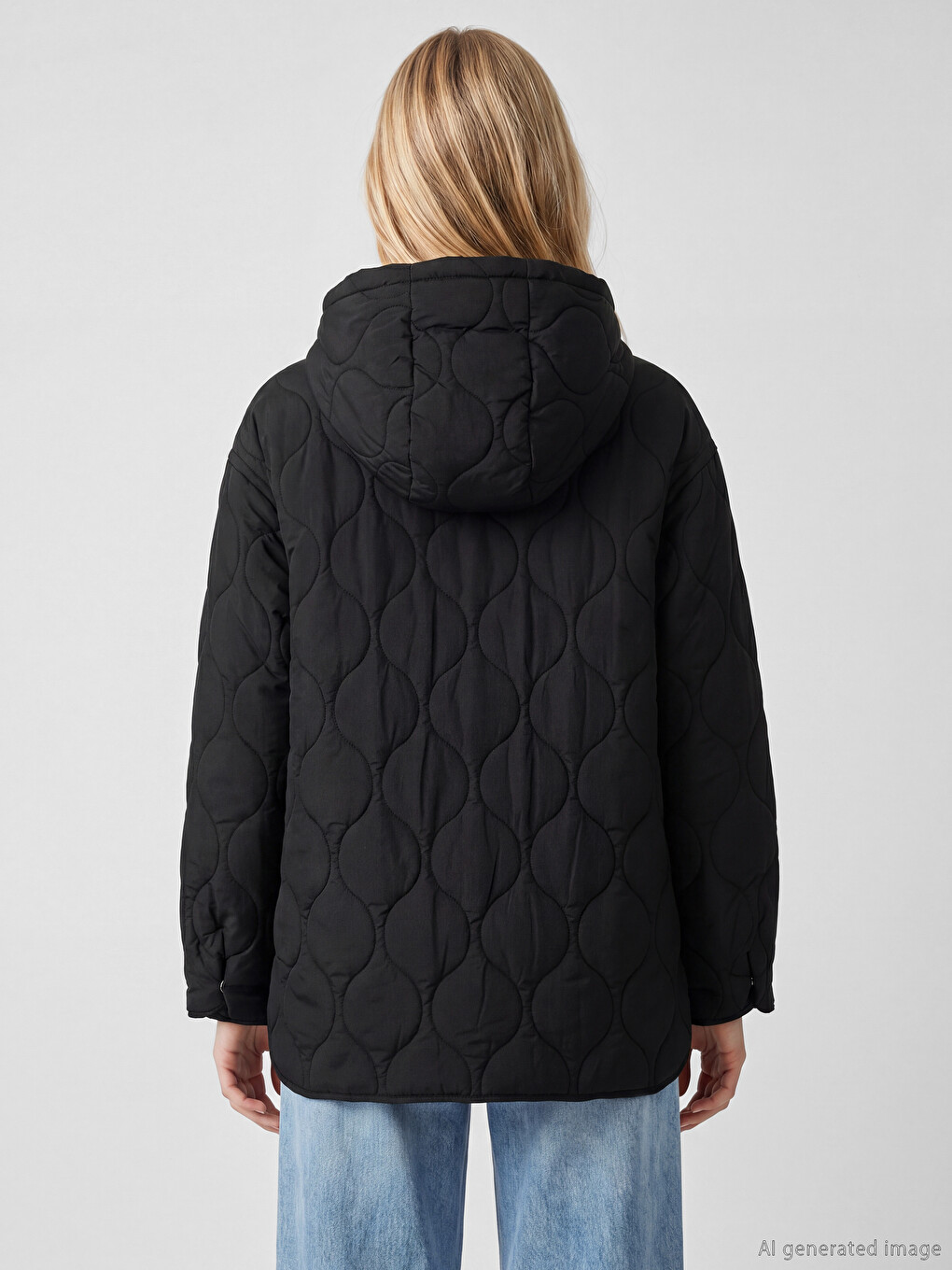 Hooded Quilted Women's Puffer Coat-4