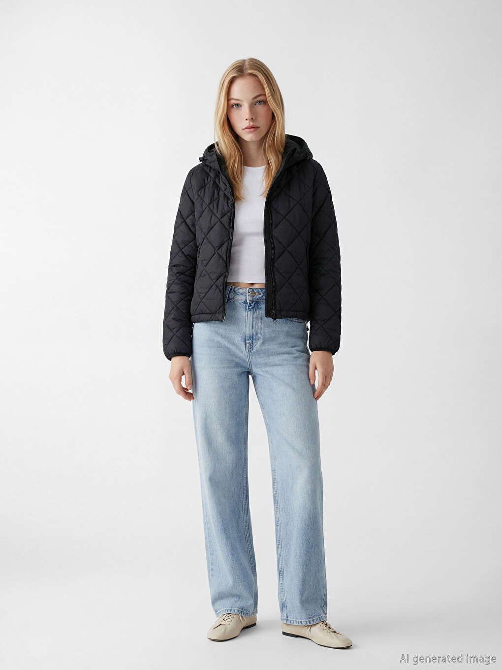 Hooded Quilted Women's Coat-1