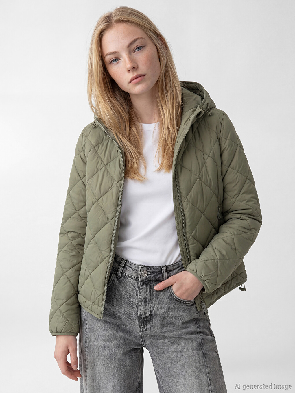 Hooded Quilted Women's Coat