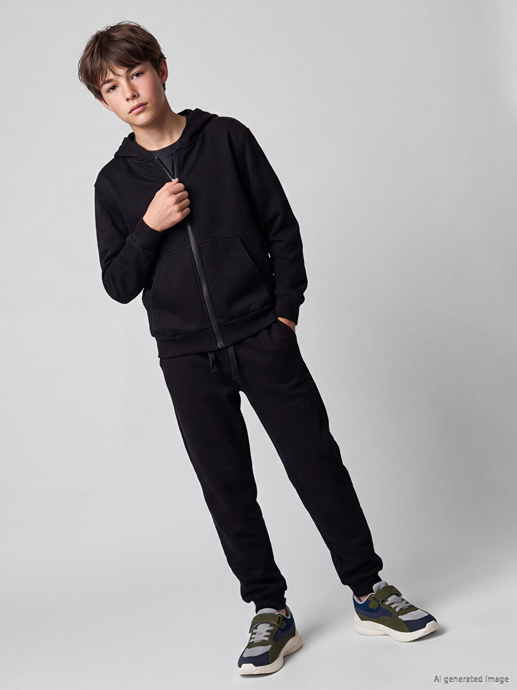 Boy Black Tracksuit Set