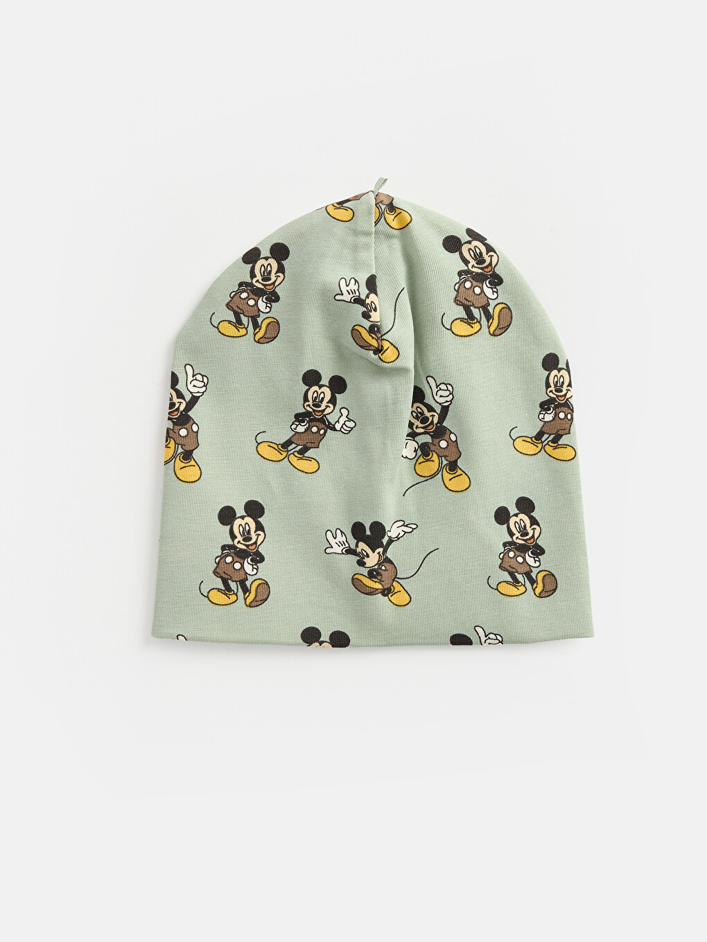 Kahverengi Mickey Mouse Baskılı Erkek Bebek Bere 2'li-1