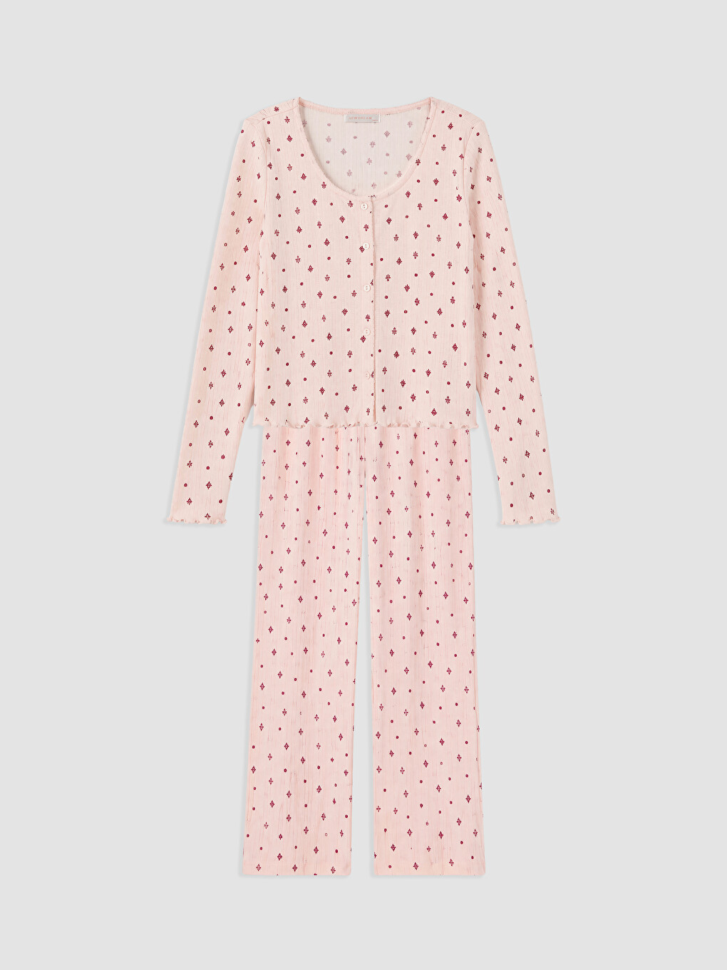 U Neck Printed Women's Pyjamas Set-4