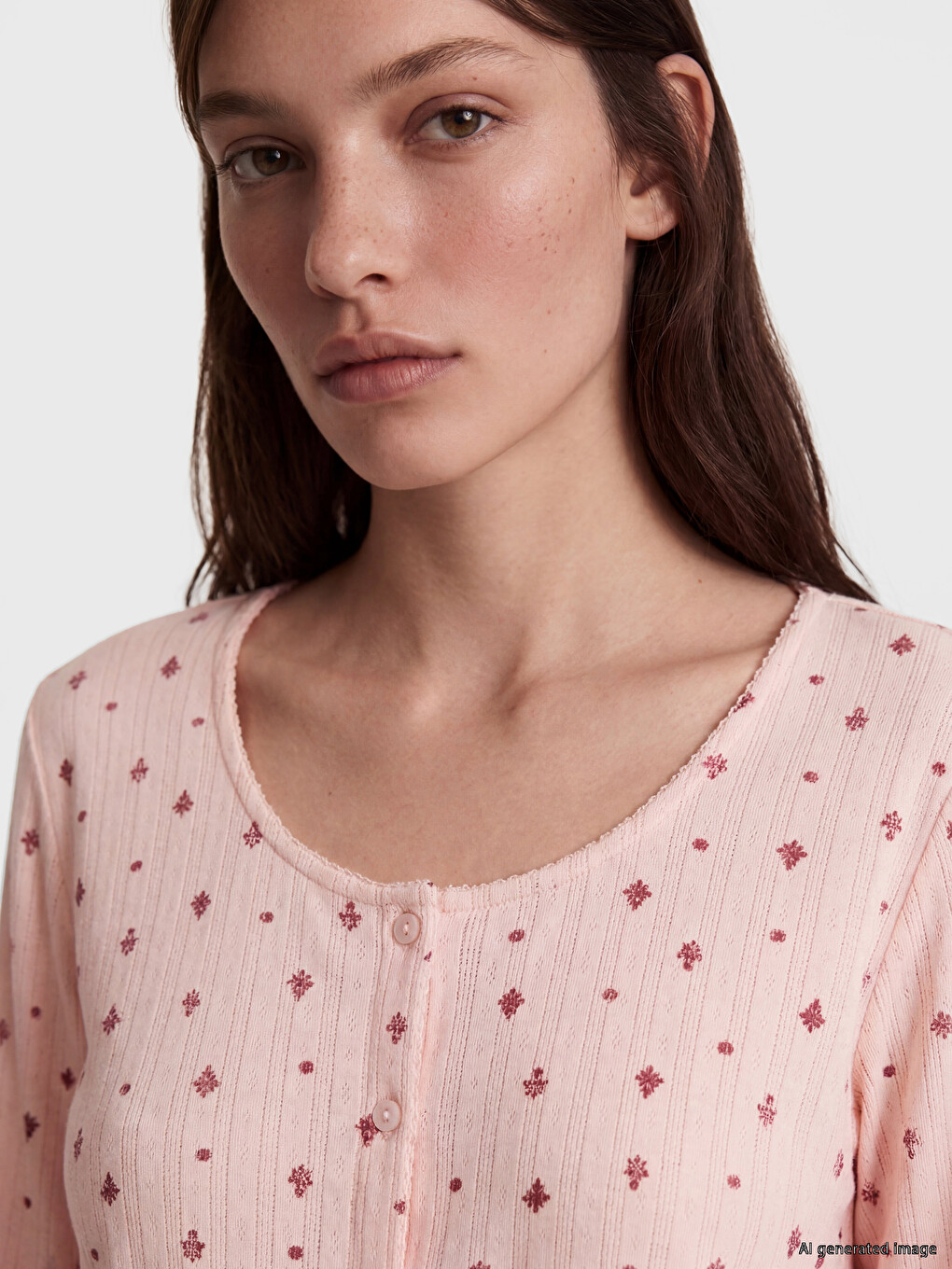 U Neck Printed Women's Pyjamas Set-2