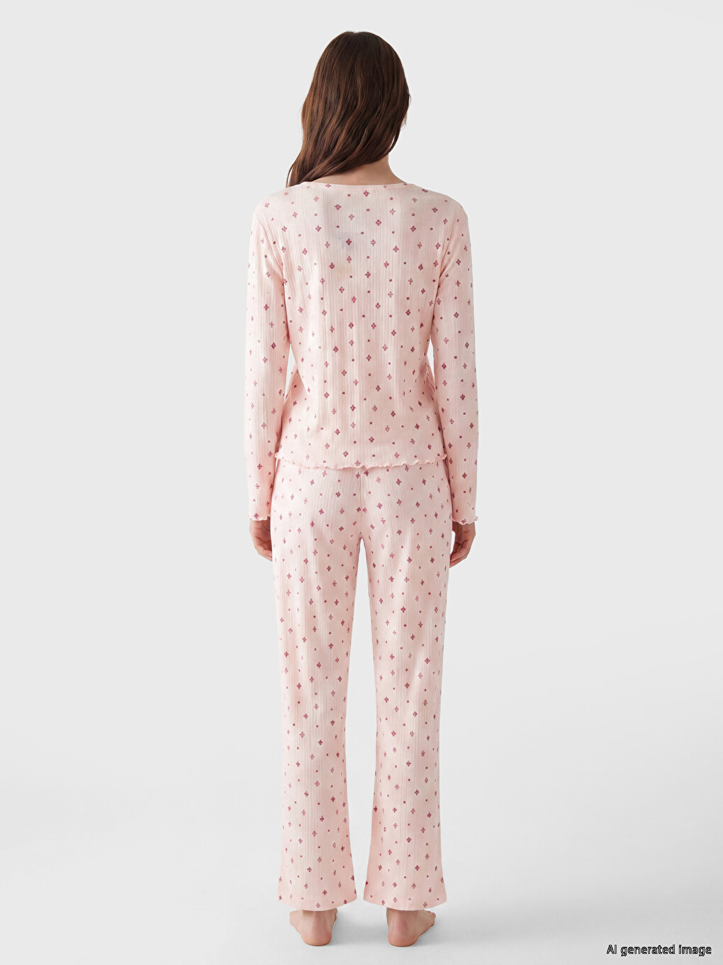 U Neck Printed Women's Pyjamas Set-3