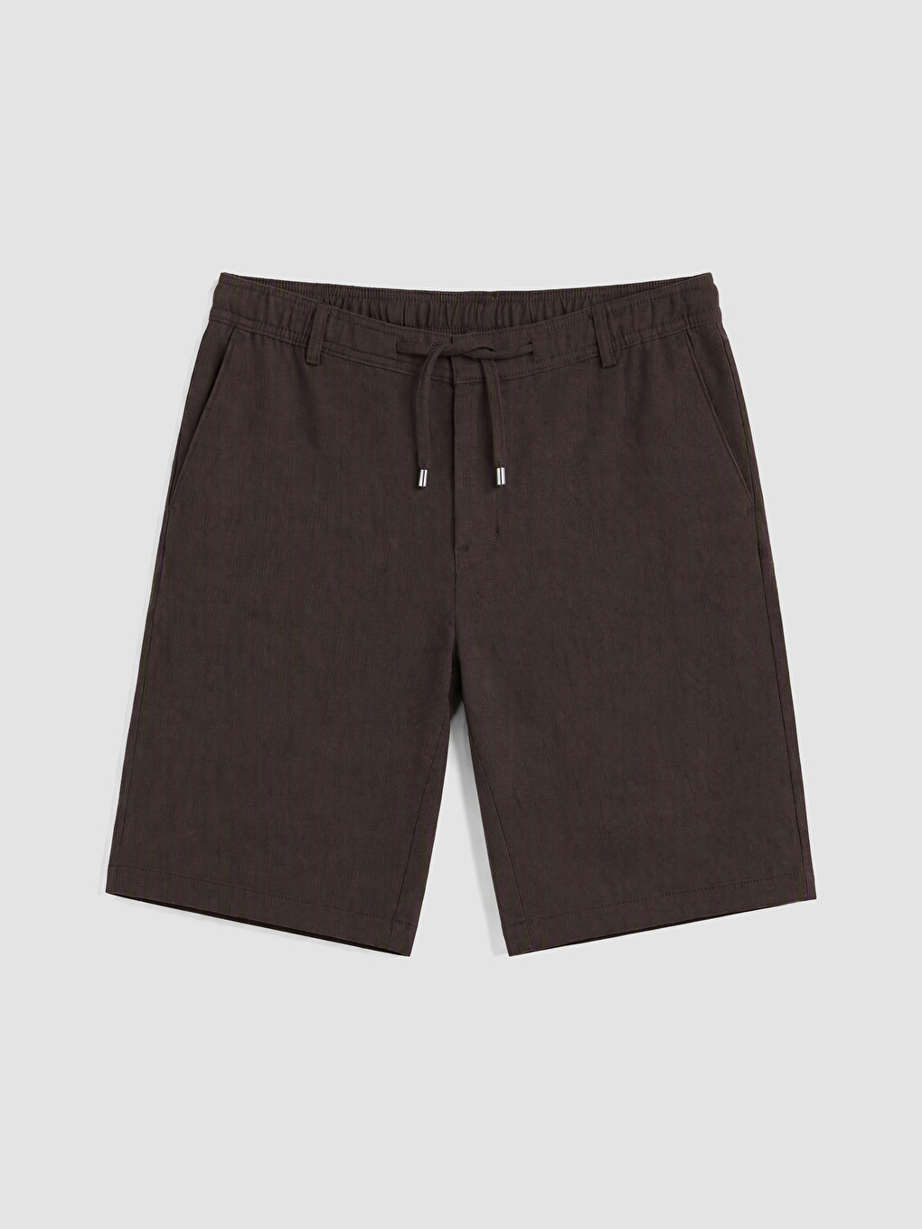Kahverengi Regular Fit Armürlü Erkek Şort-4