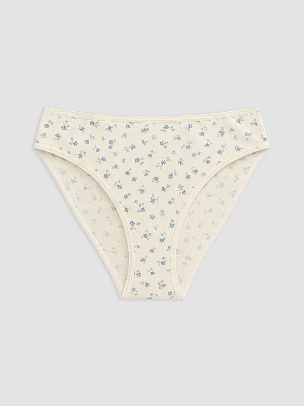 Ekru Çiçekli Bikini Külot 3'lü-2