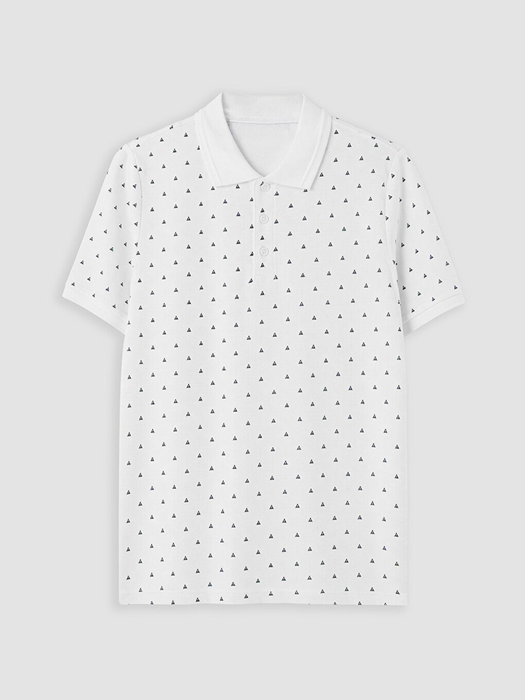 Standard Fit Polo Collar Printed Pique Men's T-shirt-3