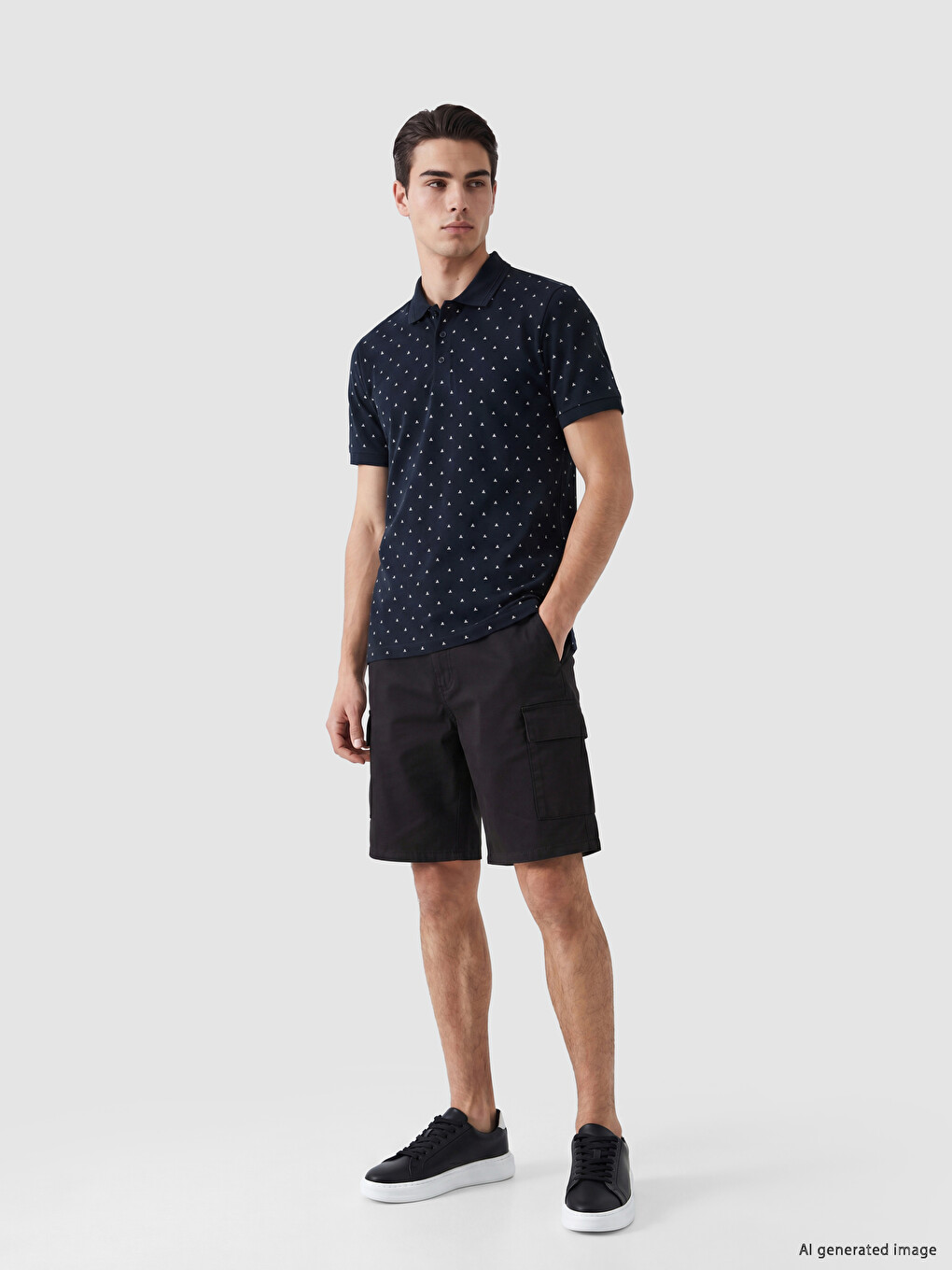 Polo Pique Printed Men's T-shirt-1