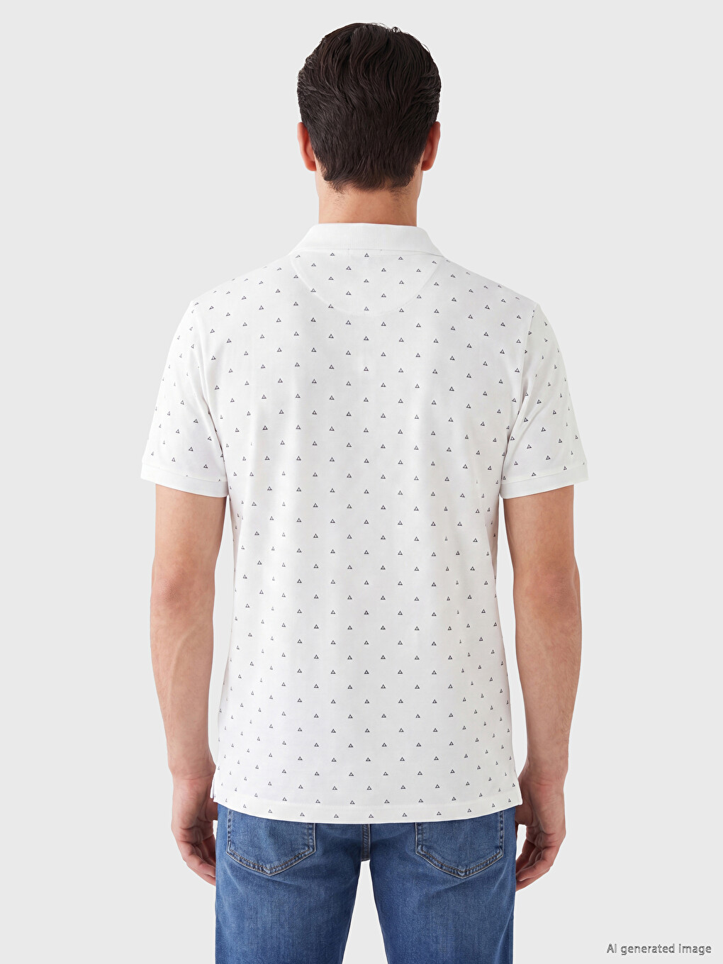 Standard Fit Polo Collar Printed Pique Men's T-shirt-2