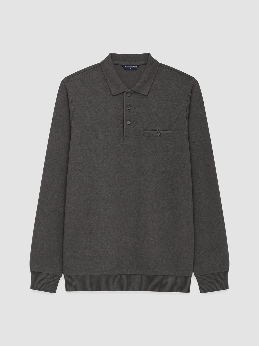 Polo Collar Men's Sweatshirt-3