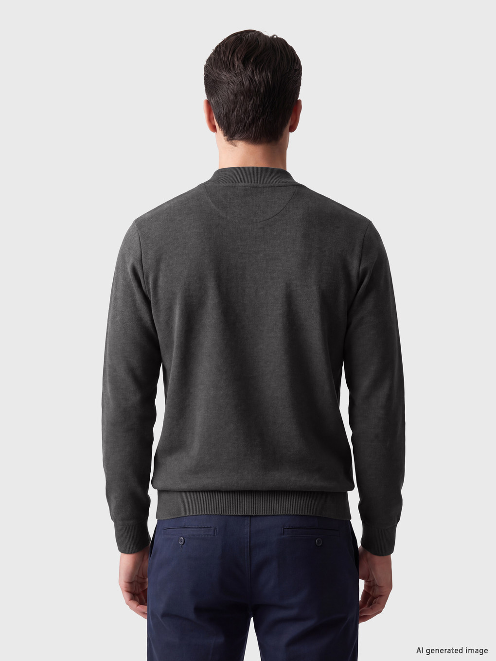 Polo Collar Men's Sweatshirt-2