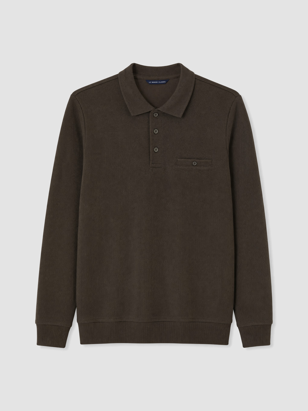 Polo Collar Men's Sweatshirt-4