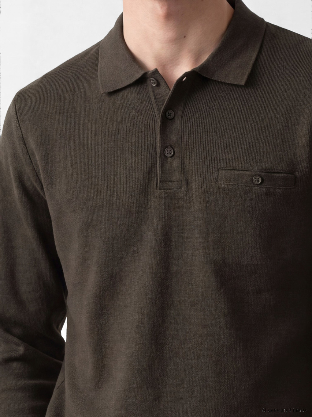 Polo Collar Men's Sweatshirt-2