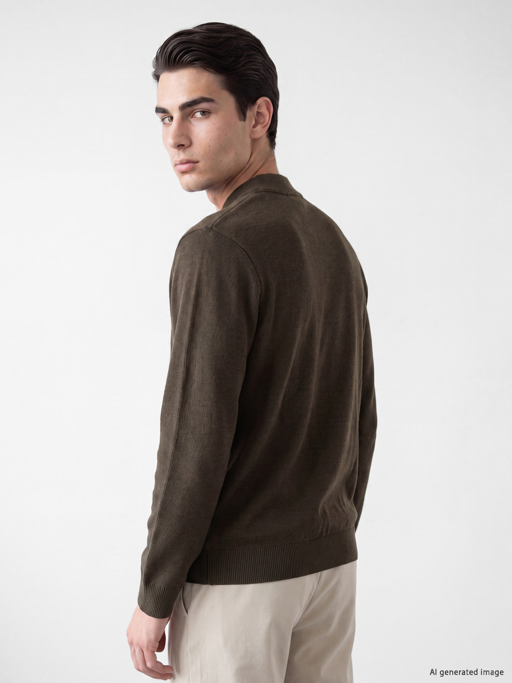 Polo Collar Men's Sweatshirt-3