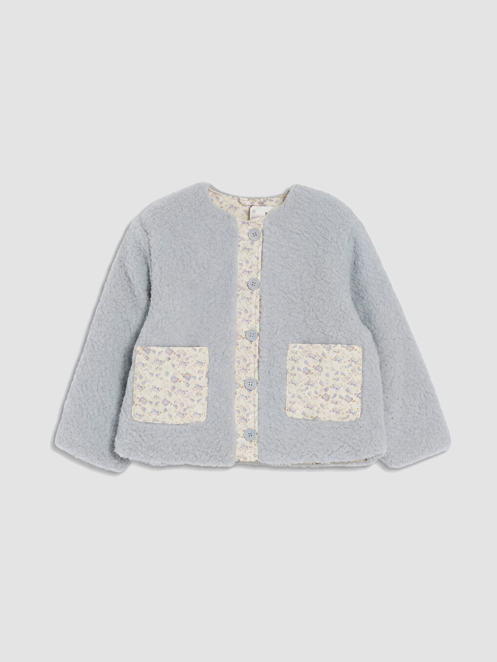 Crew Neck Girls' Coat