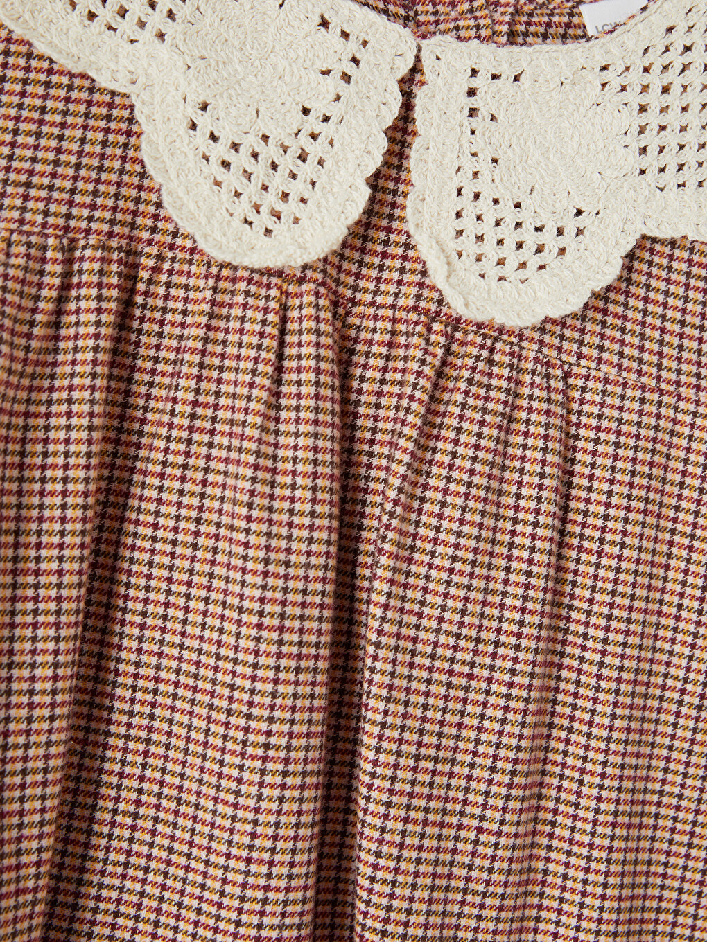 Peter Pan Collar Plaid Girls' Gabardine Dress-2