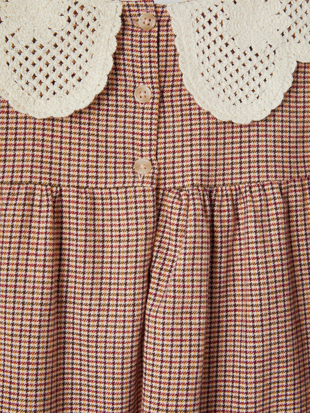 Peter Pan Collar Plaid Girls' Gabardine Dress-3