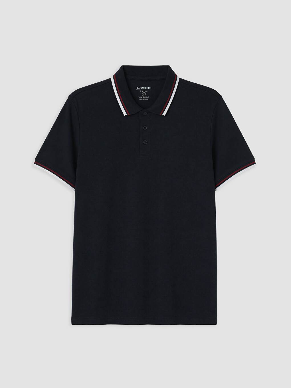 Lacivert Standart Fit Polo Yaka Pike Erkek Tişört-4