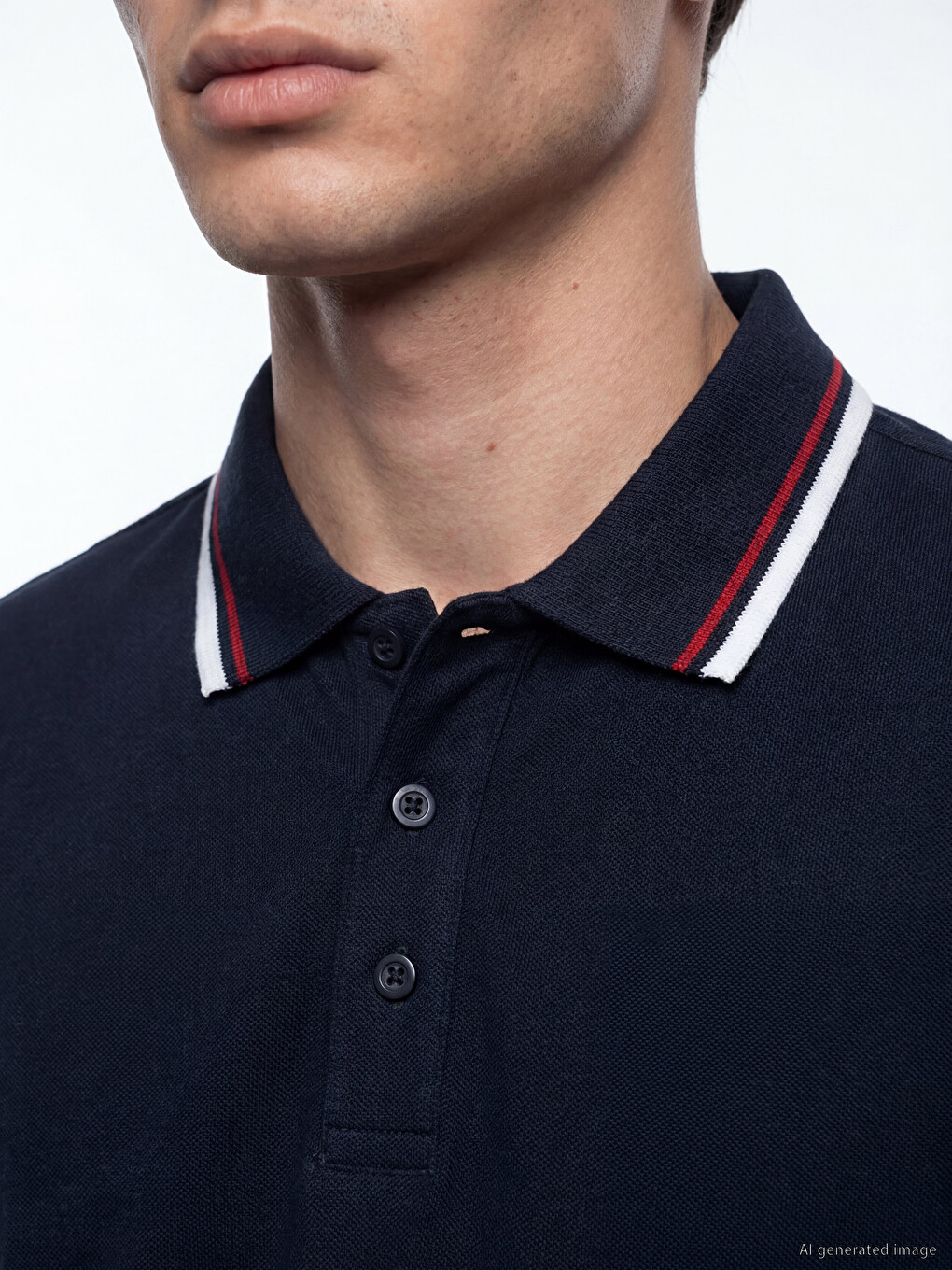 Lacivert Standart Fit Polo Yaka Pike Erkek Tişört-2