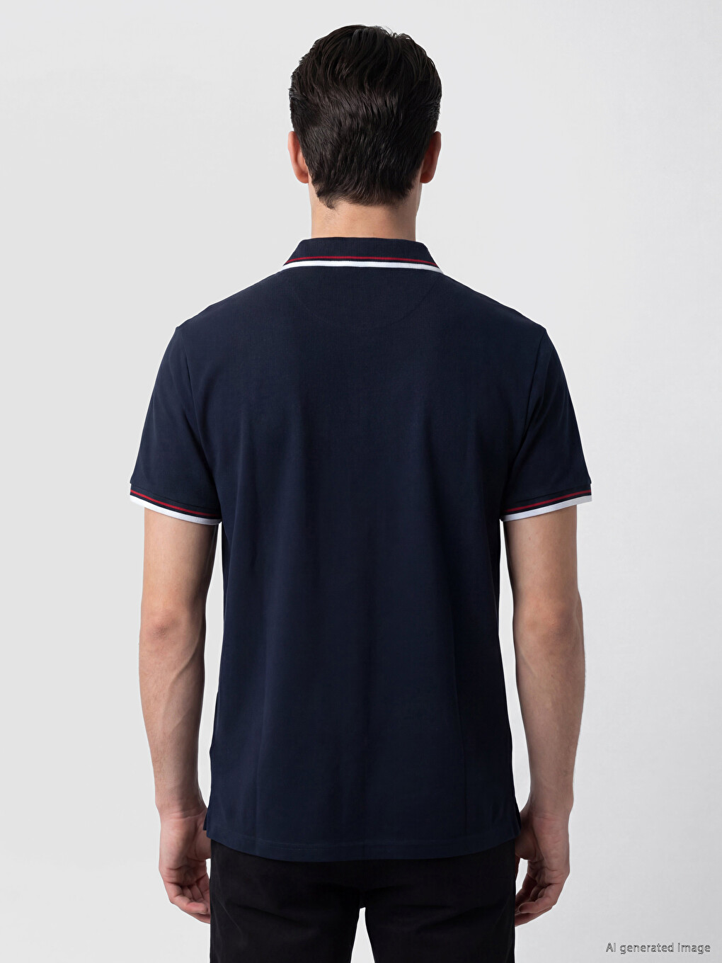 Lacivert Standart Fit Polo Yaka Pike Erkek Tişört-3