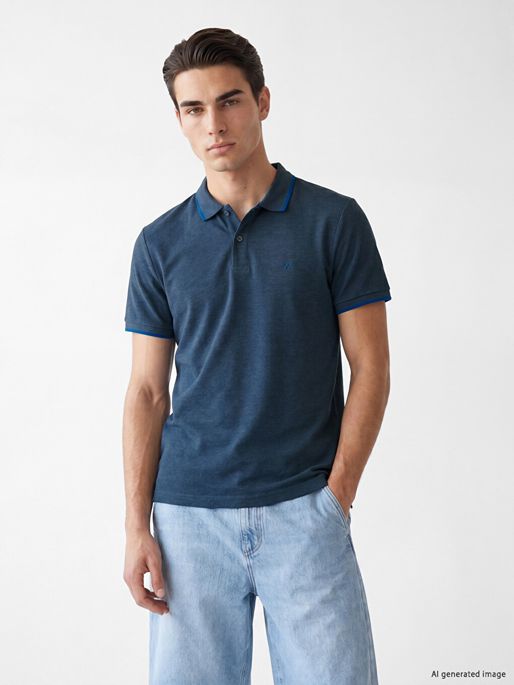 T-shirt Me Jakë Polo Për Burra