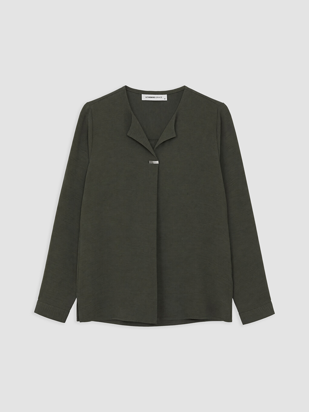 Notch Neck Metal Appliquéd Blouse-3