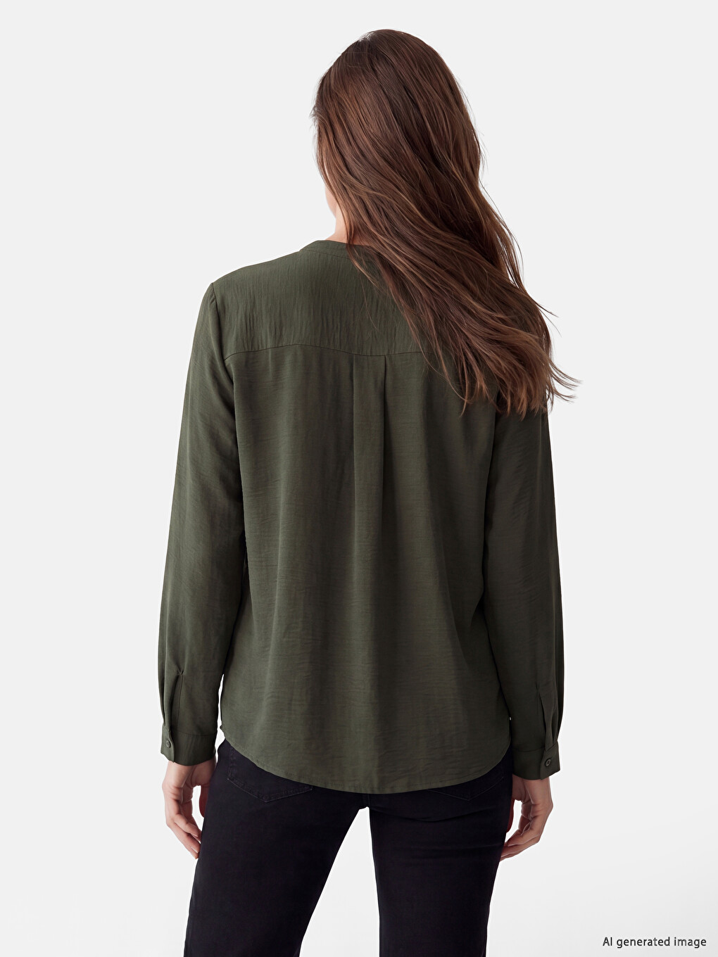 Notch Neck Metal Appliquéd Blouse-2