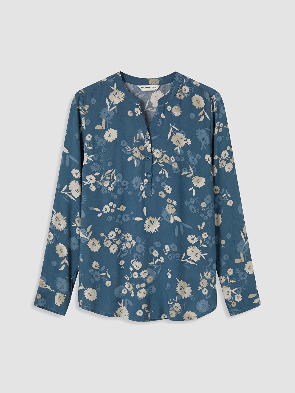 Notch Neck Patterned Blouse-3