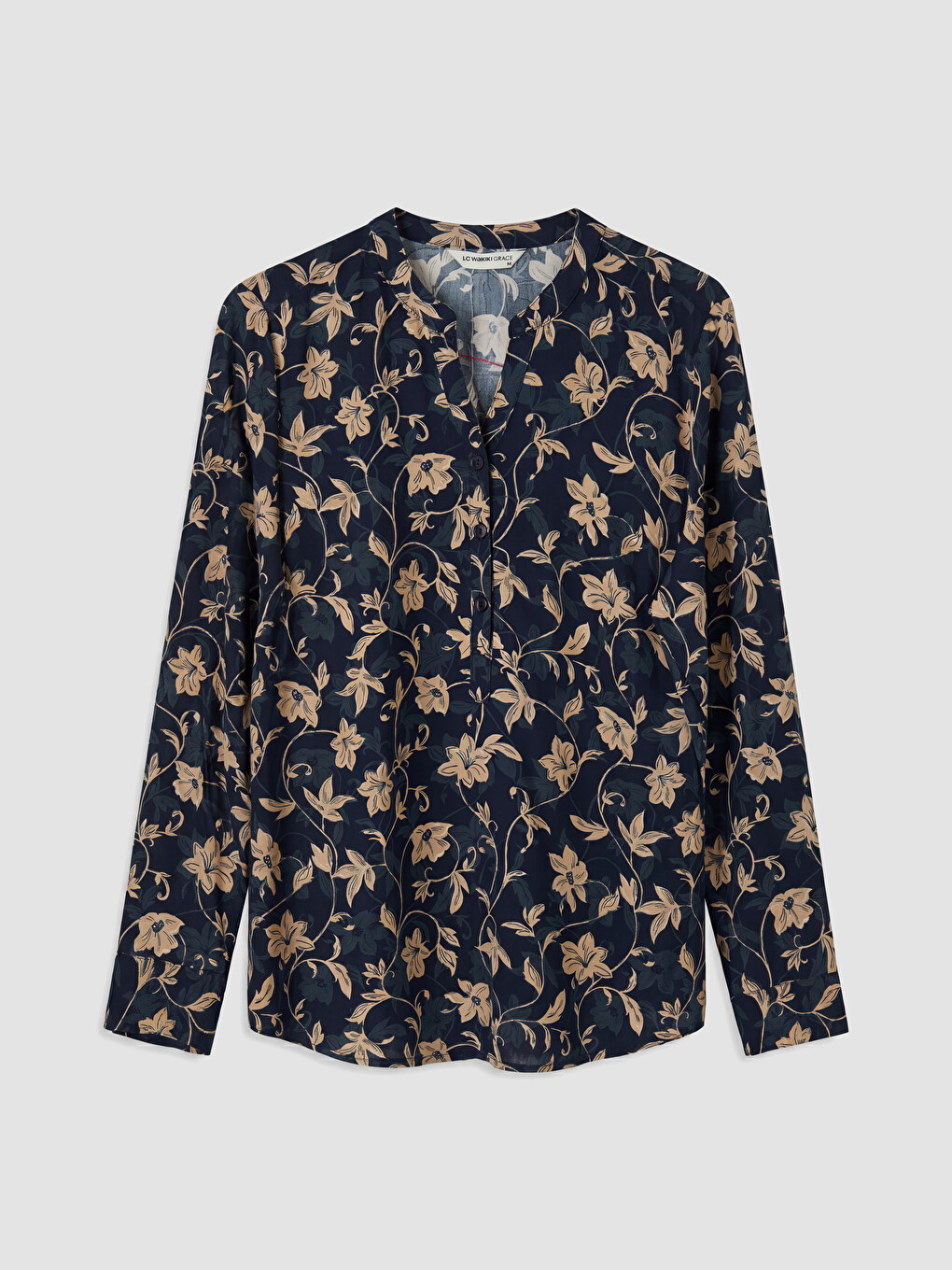 Notch Neck Patterned Blouse-4